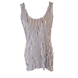 Cato Blue and White Striped Women's Top
